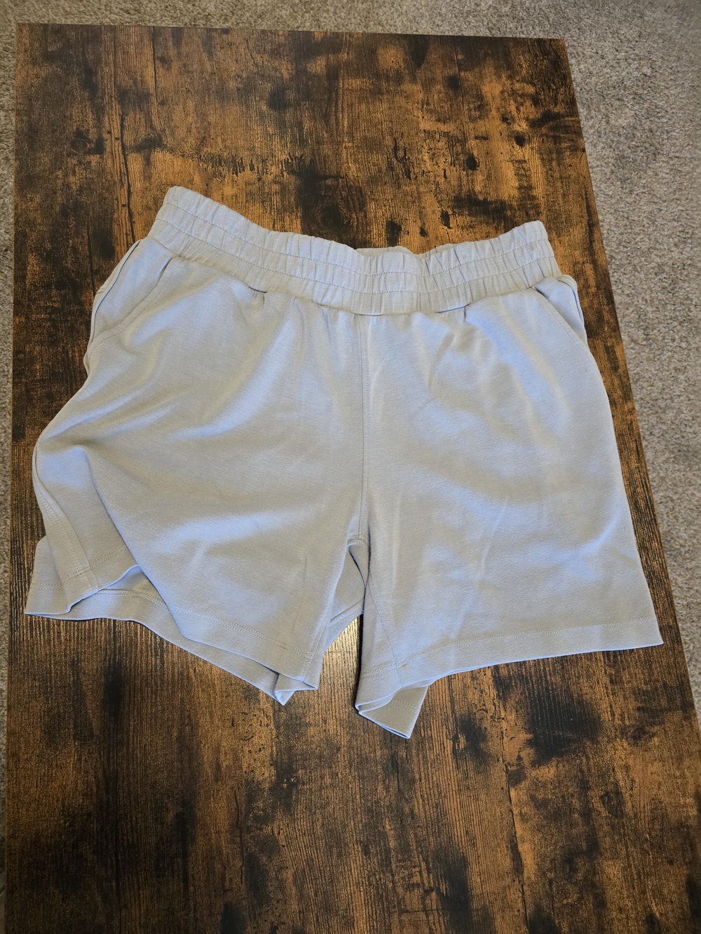 Women's Grey Casual Elastic-Waist Shorts